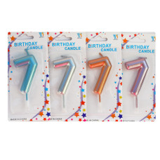 Свічка цифра "7", асорті