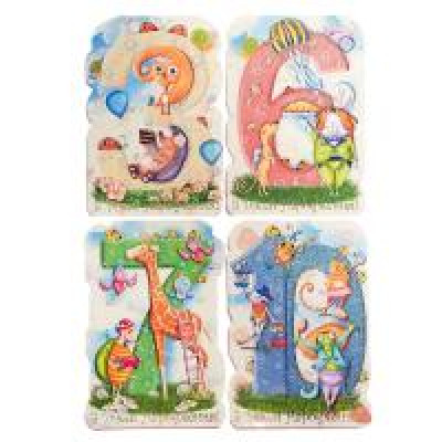 Листівка подвійна Цифри з накладним елементом (21×14 см) F-GC