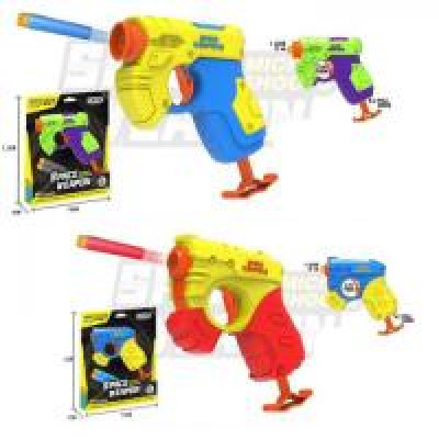 Пістолет KT228-11-12 (54шт) 12см, м'які кулі 4шт, 2 види по 2 кольори, в кор-ці, 16,5-20,5-4см