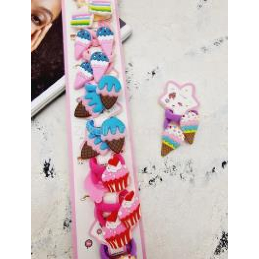 Гумка мікрофібра для волосся морозиво 3,5 см (20 шт/уп, ціна за 1 шт) 44-33-18