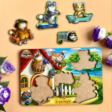 Вкладиш маленький: Котики - 1 (з будиночком) (230x160x6 мм) PCD140