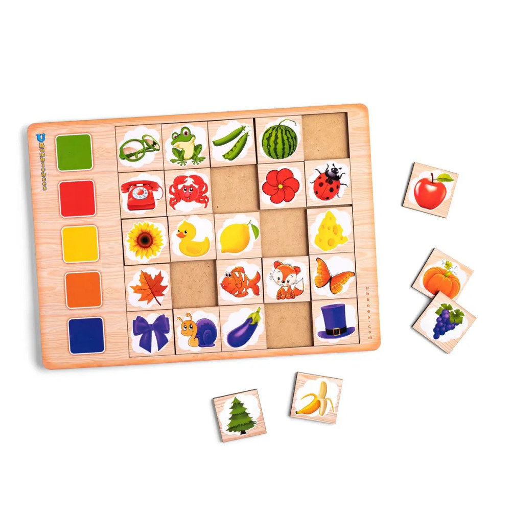 Сортер дерев'яний: Асоціації: кольори - 2. Дитяча розвиваюча гра (320x230x6 мм) ПСД095