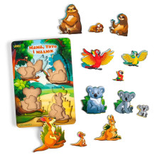 Дерев'яні Вкладки більше або менше: Родина – тварини Австралії (230x160x12 мм) ПСФ041