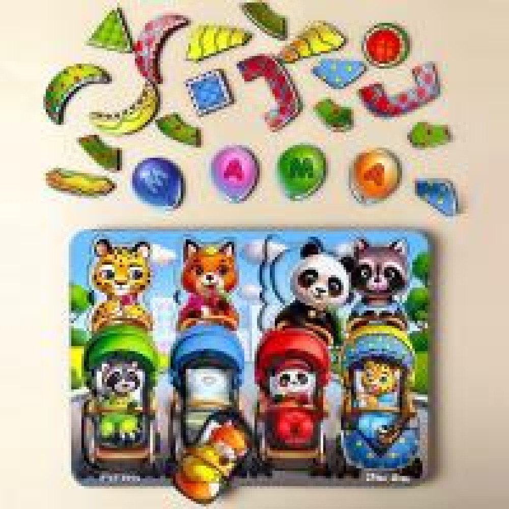 Сортер-вкладиш "Звірі у візках" (320x230x10 мм) PCD176