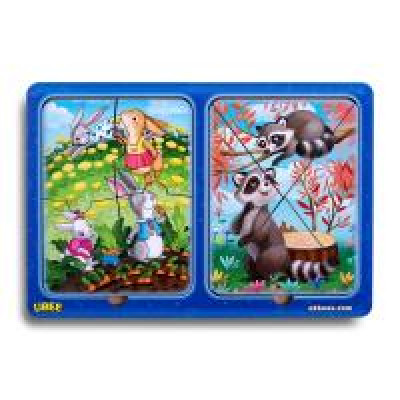 Пазли в рамці "Зайчики та єнотики" (230x160x6 мм) PCD182