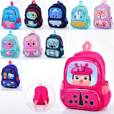 Рюкзак FG240502007A (30шт) 27-33-12см, 1 відділення, застібка-блискавка,2 наружні кишені,  коротка ручка, мікс видів, у пакеті