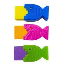 Гумка для стирання з тримачем, Fish, в дисплеї, асорті, 4986C, CLASS
