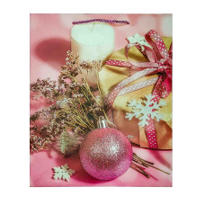 Пакет подарунковий середній "Новорічний декор" (32×26 см) SM5888M-3