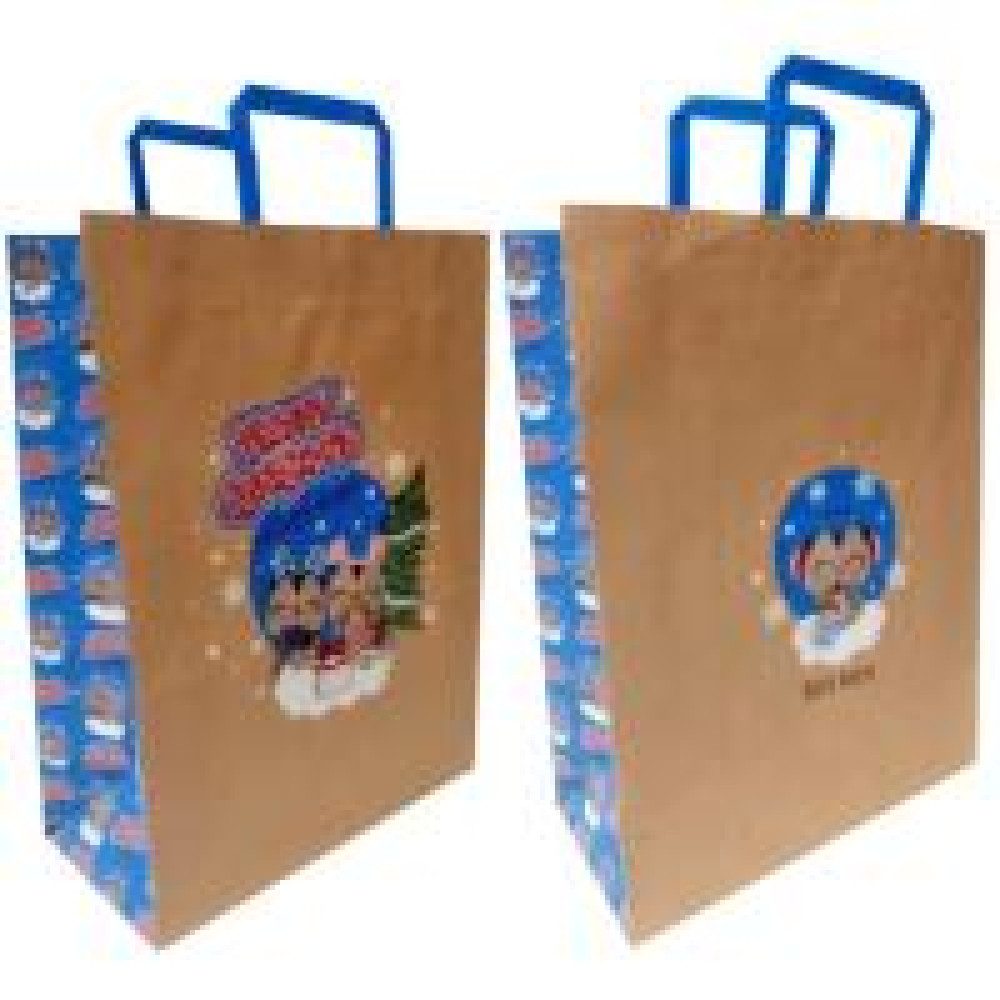 Пакет подарунковий крафт "Новорічні сови" 32х15х38 см KGB323815-26