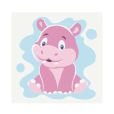 Розмальовка на полотні Щасливий бегемотик (20x20 см) MBS034