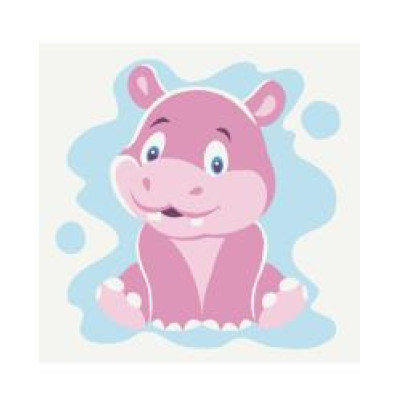 Розмальовка на полотні Щасливий бегемотик (20x20 см) MBS034