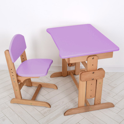 Комплект парта ARINWOOD Совеня Бук Фіолетовий парта та стілець регульовані 04-031VIOLET