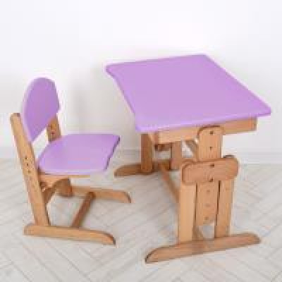 Комплект парта ARINWOOD Совеня Бук Фіолетовий парта та стілець регульовані 04-031VIOLET