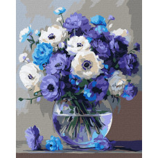 Набір для розпису по номерах "Букет блакитних квітів" 40x50см KHO3327