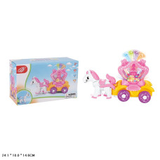 Карета арт. HD9028 (72шт/2)  батар. кінь ходить, світло, звук короб. 24*10*16см