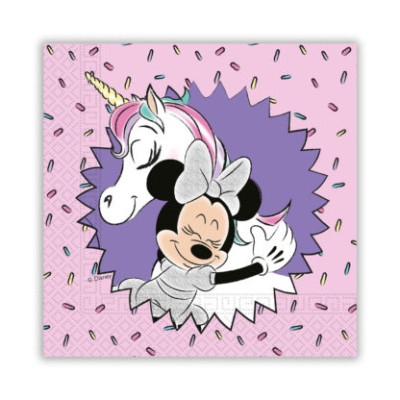 Двошарові паперові серветки 33×33 20 шт MINNIE UNICORN METALLIC DISNEY