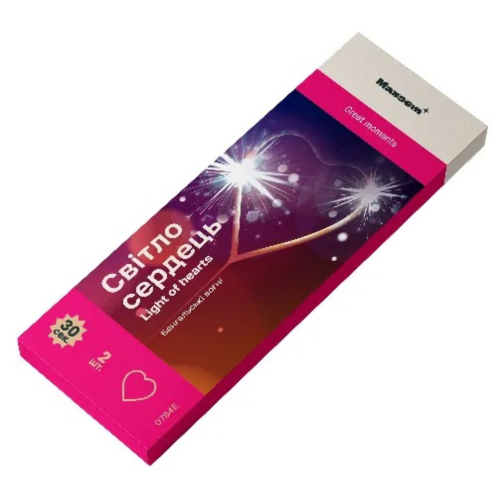 Бенгальські вогні Серце 2 шт (30с) в інд уп 54635