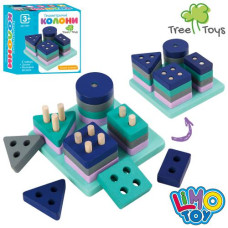 Дерев'яна іграшка Геометрика MD 1899 (50шт) геом. фігури 16шт, в кор-ці, 8,5-8,5-4,5см