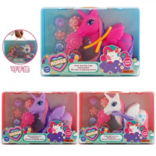 Конячка Поні LK1485I (48шт) LP, 21см, заколки, аксесуари, мікс кольорів,в чемодані/пакет, 24,5-16,5-6,5см