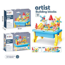 Конструктор 6008 A (24) “Парк розваг”, 59 деталей, 4 ігрові фігурки, столик з кришкою, в коробці