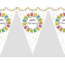 Гірлянда паперова "HB прапорці кольорові в колі" 3524