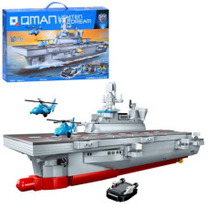 Конструктор Qman 22019 (9шт) військовий, авіаносець, вертоліт 4шт, 820дет, в кор-ці, 52-34-6,5см