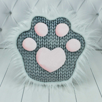 М'яка іграшка Лапа-антистрес принт (сірий) (28x30x10 см) 00066-68