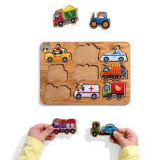 Дерев'яний сортер (рамка-вкладка): Транспорт. Розвиваюча гра для малят (220x150x6 мм) ПСД130