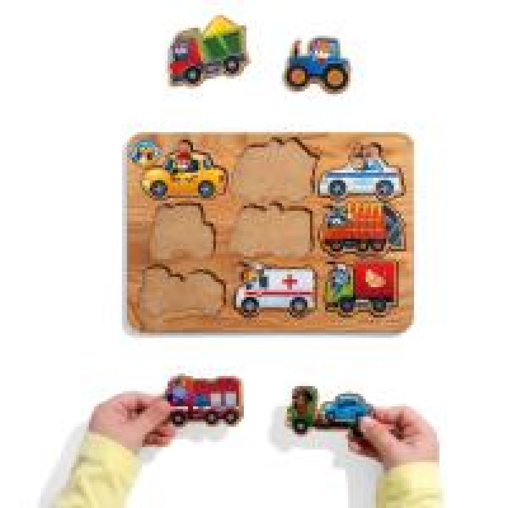 Дерев'яний сортер (рамка-вкладка): Транспорт. Розвиваюча гра для малят (220x150x6 мм) ПСД130