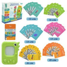 Картковий пристрій PL-724-01, навчання англійською, 96 учбових карток по 6 тем, 15,5x12,3x3,2 см, в коробці