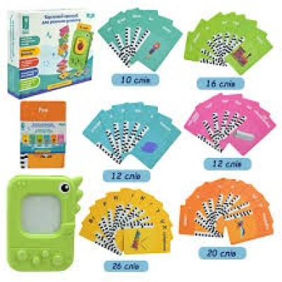 Картковий пристрій PL-724-01, навчання англійською, 96 учбових карток по 6 тем, 15,5x12,3x3,2 см, в коробці