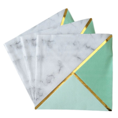 Серветки Золото, мятна геометрія 20 шт 14968