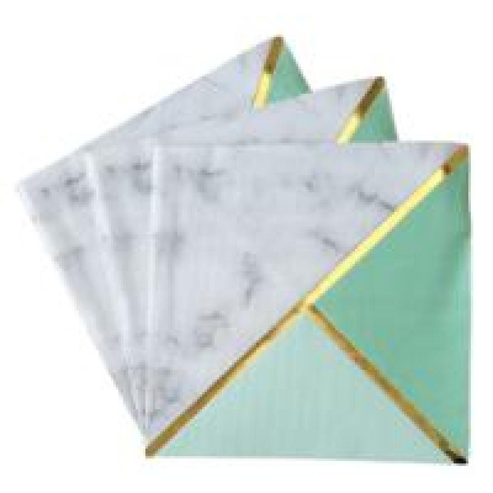 Серветки Золото, мятна геометрія 20 шт 14968