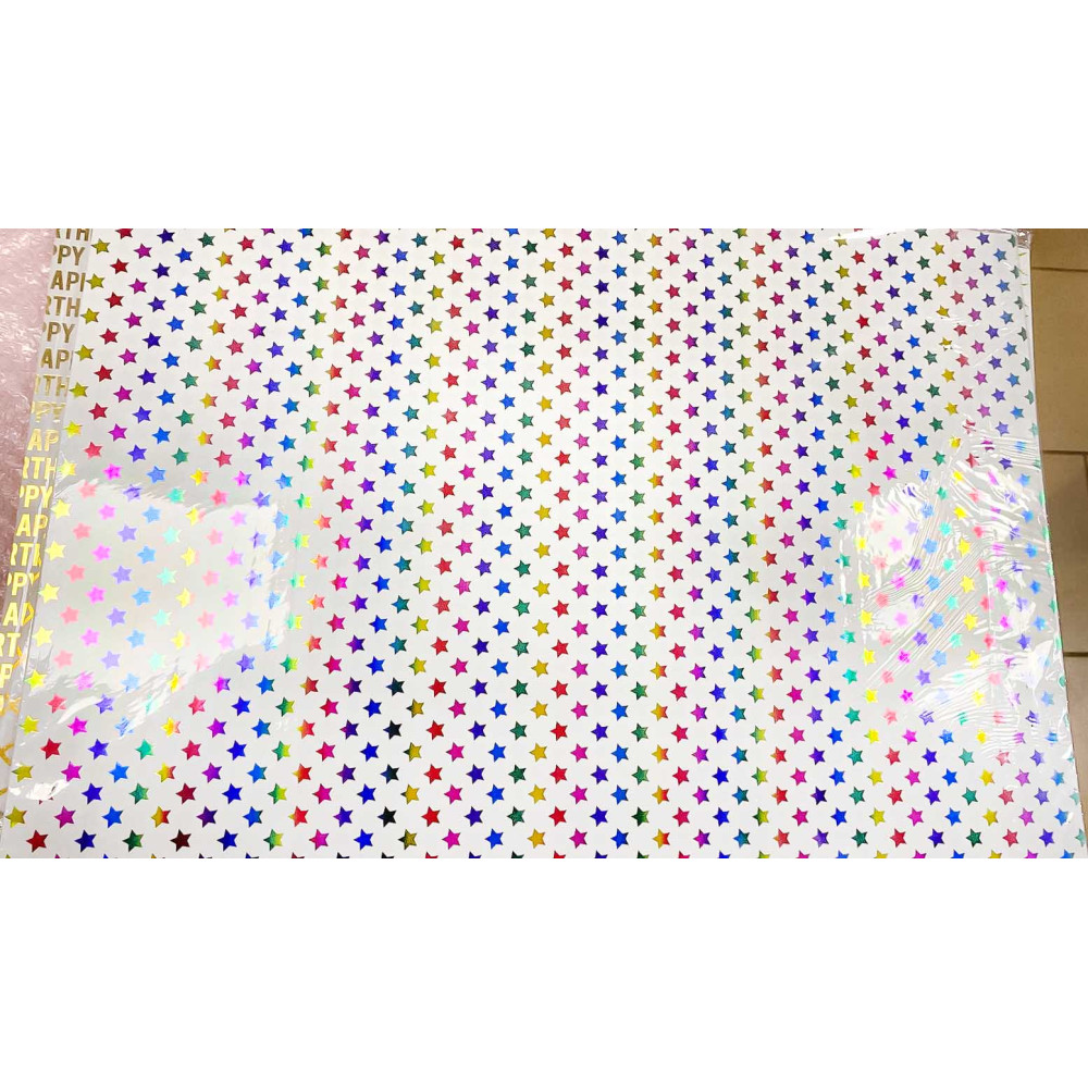 Папір подарунковий голограма Зірочки PAP-91676