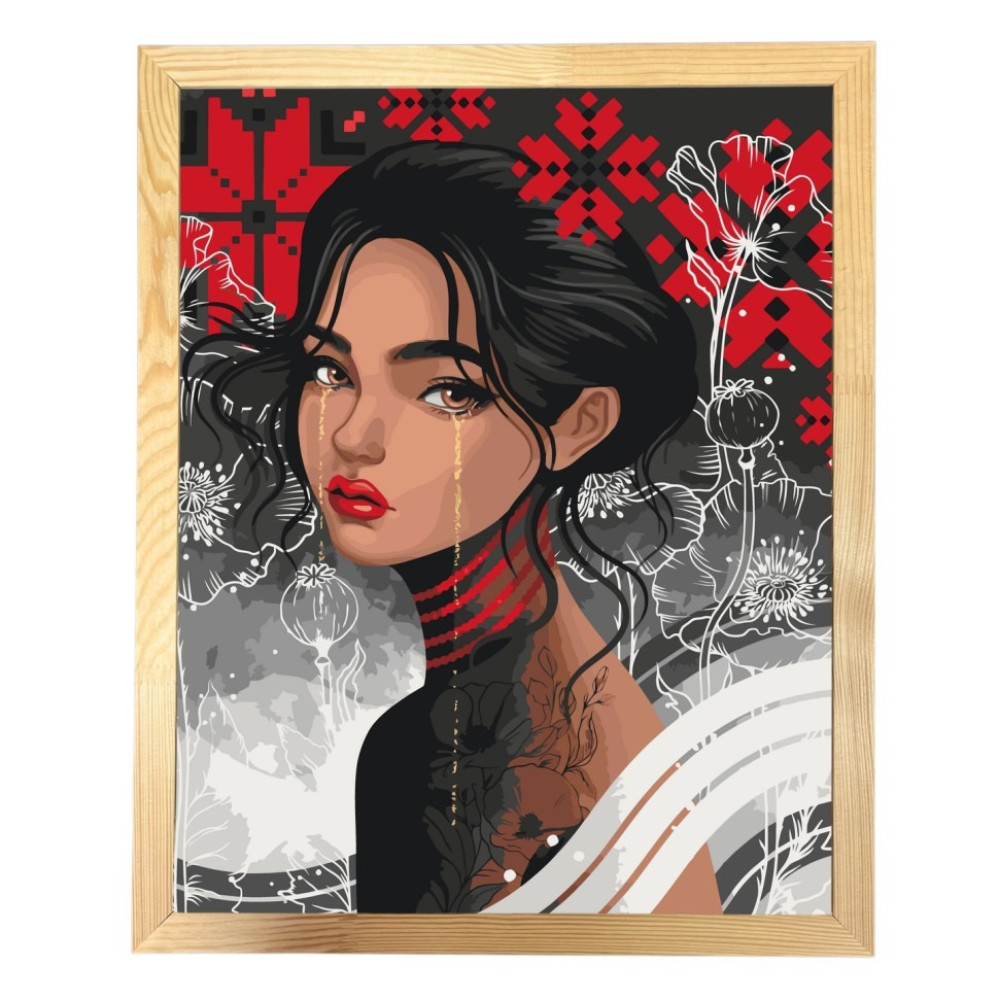 Набір для розпису "Чорнобрива" 40x50 см з багетною рамкою 10094-AFC