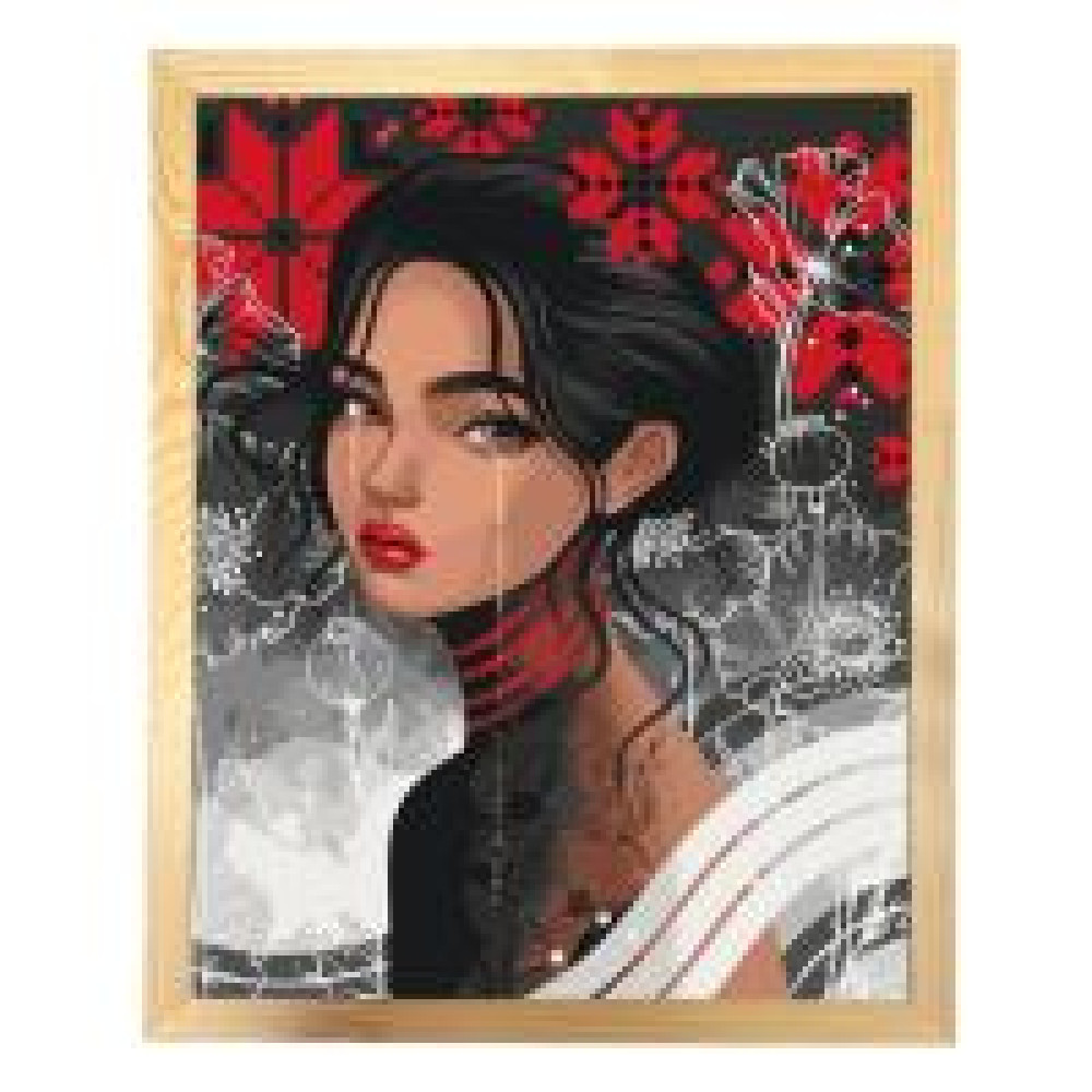 Набір для розпису "Чорнобрива" 40x50 см з багетною рамкою 10094-AFC