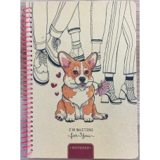 Блокнот Мандарин А5 80 аркушів клітинка спіраль крафтова обкладинка (9596)