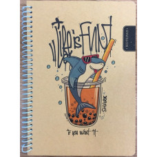 Блокнот Мандарин А5 80 аркушів клітинка спіраль крафтова обкладинка (9597)