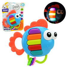 Брязкальце муз.арт. PL-724-71 (48шт)"Сонячний зайчик",батар, в комплекті, мелодії на клавішах як піаніно,світлові ефекти, р-р 14*13,5*3см, пакет 20*14