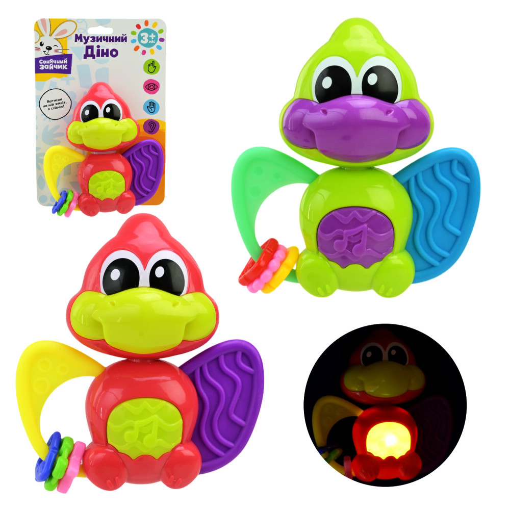 Брязкальце муз.арт. PL-724-72 (48шт)"Сонячний зайчик". батар, в комплекті, 2 кольори мікс, звуки та мелодії,світлові ефекти, р-р 12,5*11,5*5см, пакет