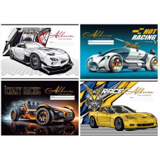 Альбом для малювання, 100г, на скобі, 202х292 мм, 12 аркушів, диз 23041-23044