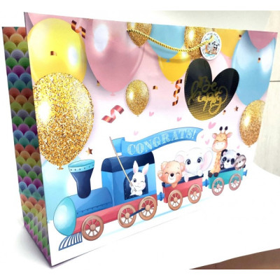 Пакет паперовий, 66x48x20 HORIZONTAL см, 210г/м2 білий карто GB-21367