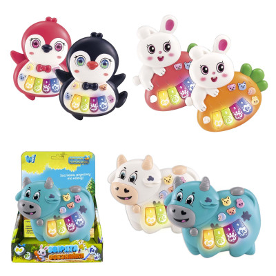 Піаніно 85270 (120/2) "WToys", "Зайчик Підгвін ,Корівка  УКРАЇНСЬКЕ ОЗВУЧУВАННЯ, ноти, мелодії, пісні, казки, підсвічування, цифри, звуки тварин,