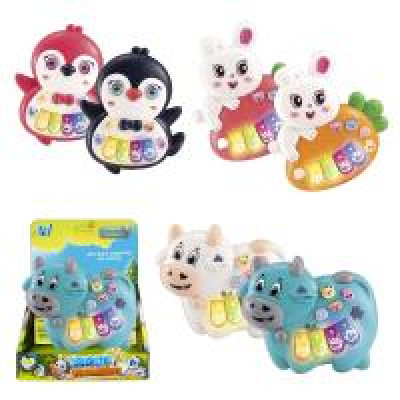 Піаніно 85270 (120/2) "WToys", "Зайчик Підгвін ,Корівка  УКРАЇНСЬКЕ ОЗВУЧУВАННЯ, ноти, мелодії, пісні, казки, підсвічування, цифри, звуки тварин,