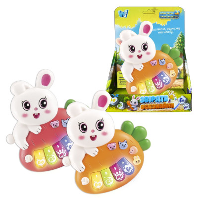 Піаніно 85270 (120/2) "WToys", "Зайчик Підгвін ,Корівка  УКРАЇНСЬКЕ ОЗВУЧУВАННЯ, ноти, мелодії, пісні, казки, підсвічування, цифри, звуки тварин,