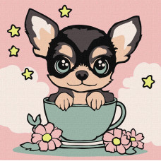 Набір для розпису по номерах для дітей "Милий цуцик" 25х25см KHO6270