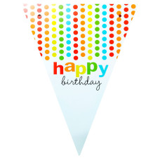 Декорація Гірлянда-прапорці Hаppy Birthday, кольоровий горох