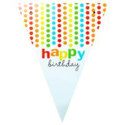 Декорація Гірлянда-прапорці Hаppy Birthday, кольоровий горох