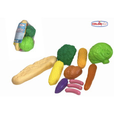 Дитячий набір продукти, овочі: капуста, броколі, кукурудза, батон, морква, булочка, сосиски