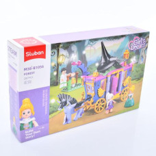 Конструктор SLUBAN M38-B1056 (16шт) рожева серія, карета, фігурки, пегас, 287дет, в кор-ці, 38-24-7см